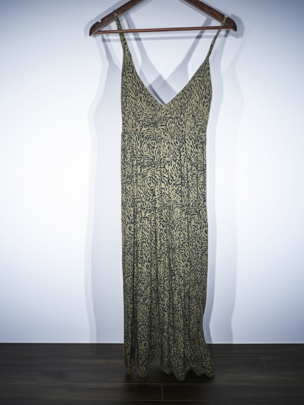 NWT The Holiday Home Boho Eva Maxi Dress Ranna Animal Print Green Safari Chic S